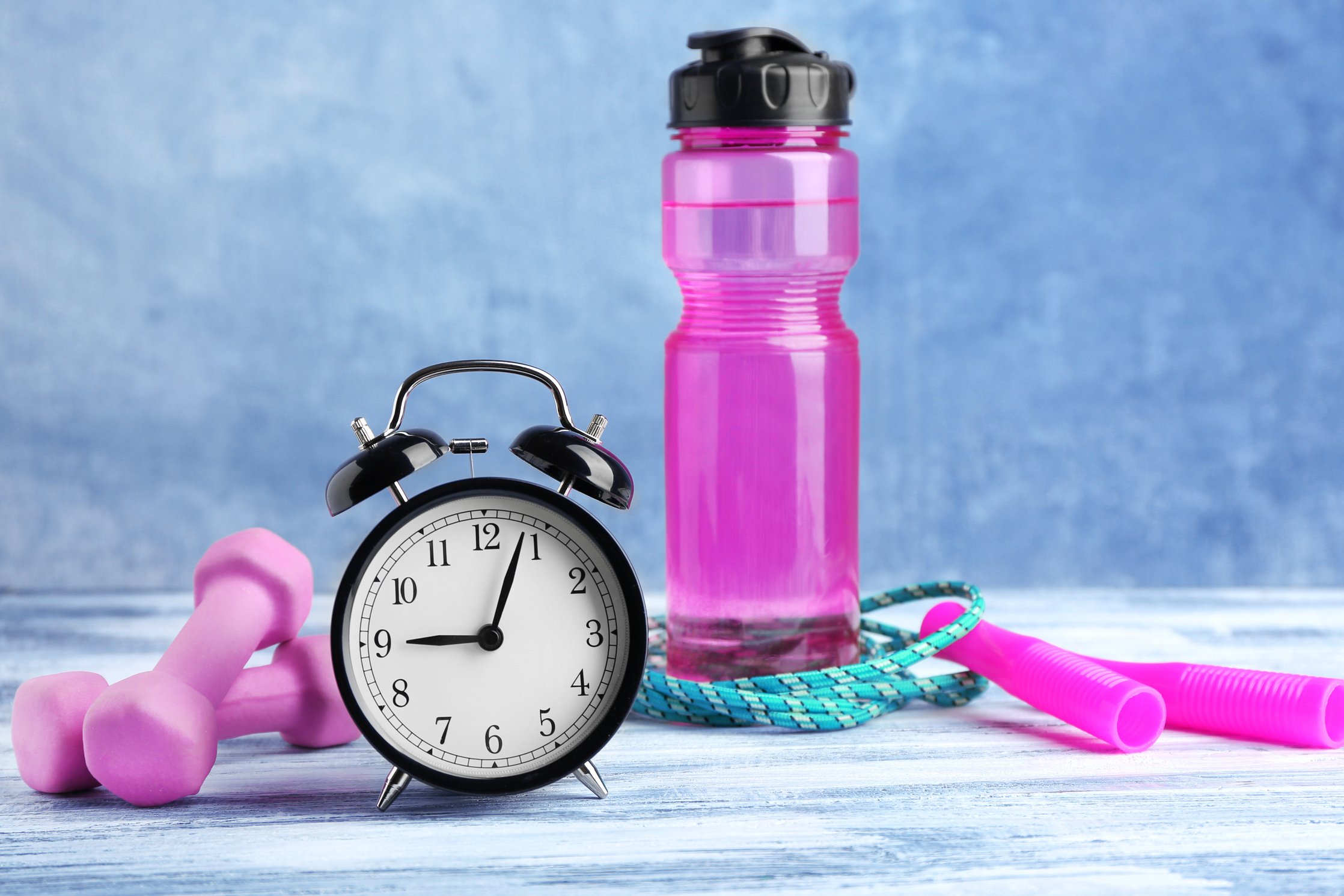 Alarm Clock and Fitness Equipment with Bottle